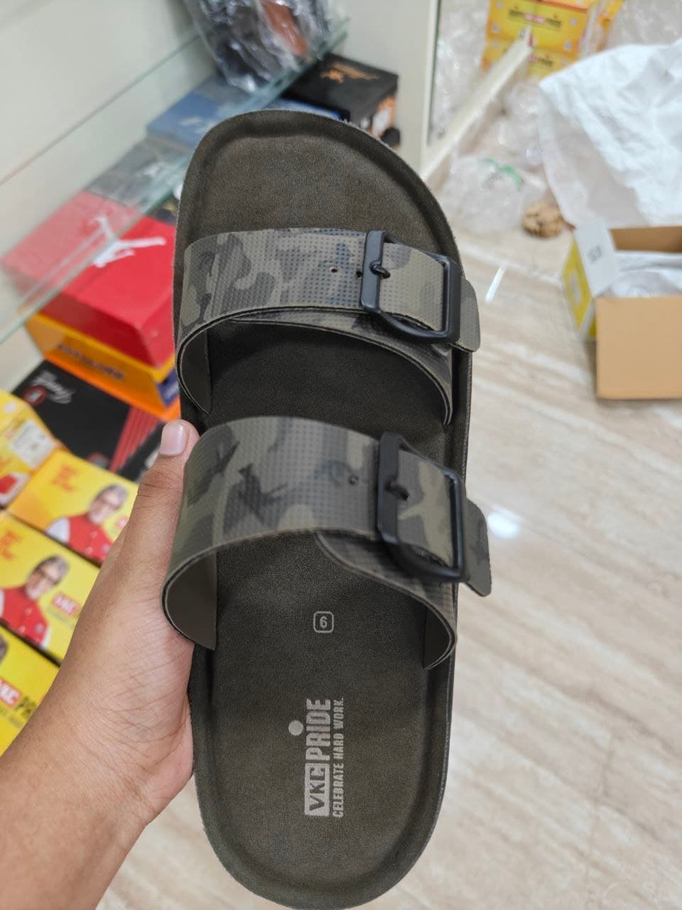 VKC PRIDE Unisex Green Camouflage Sandals