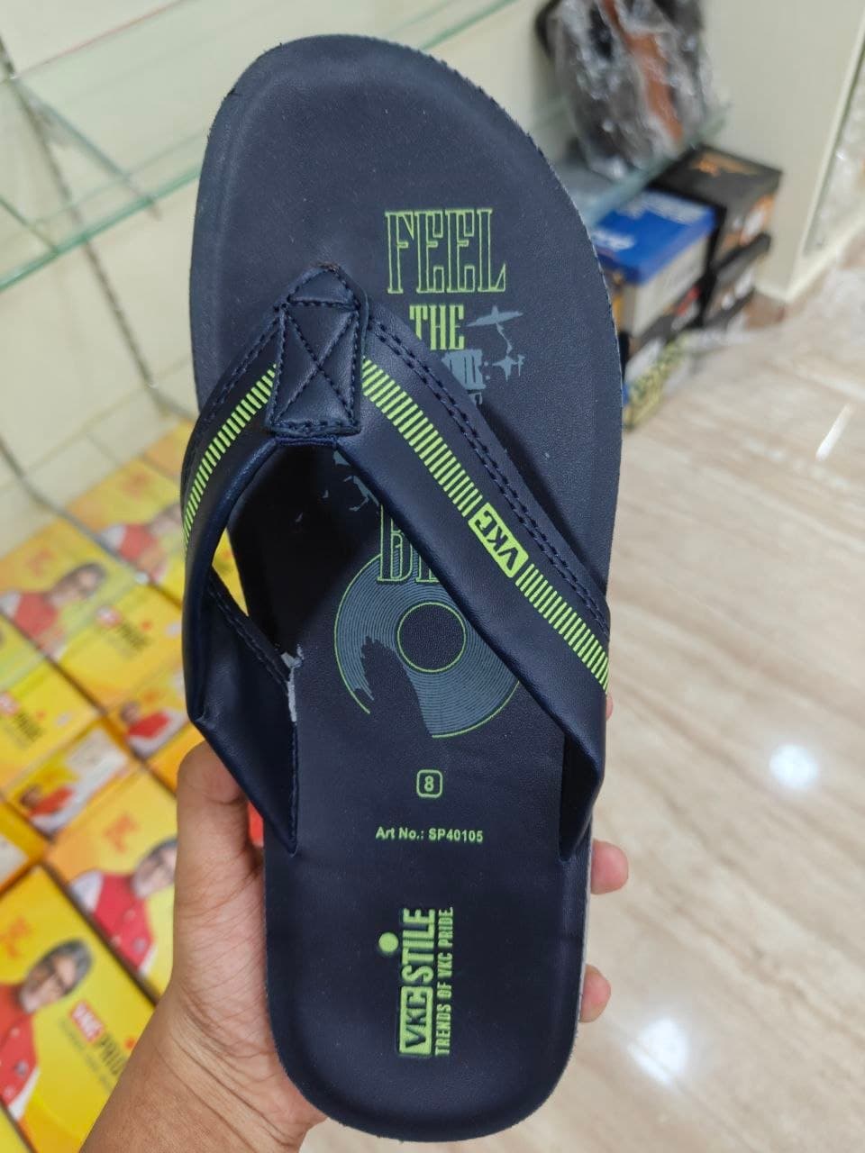 VKC STILE Men's Navy Blue Flip Flops