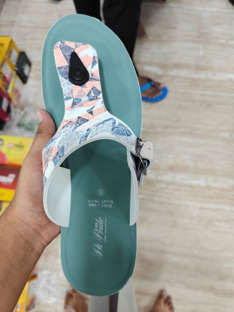 Hi Pride Women's Teal with multi-color print Sandals