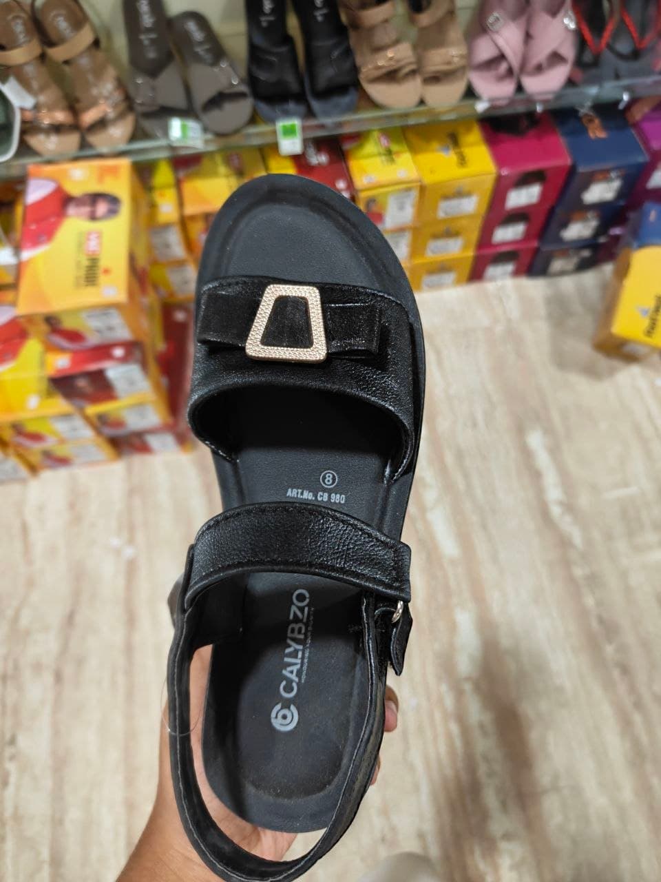 CALY BZO Women's Black Sandals