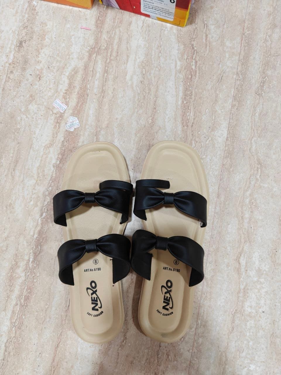 Nexo Women's Black Bow Sandals