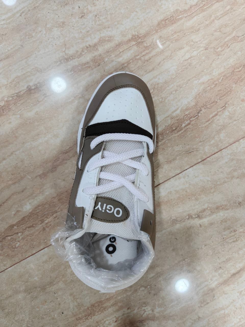 OGIY Kids Brown and White Sports Shoes