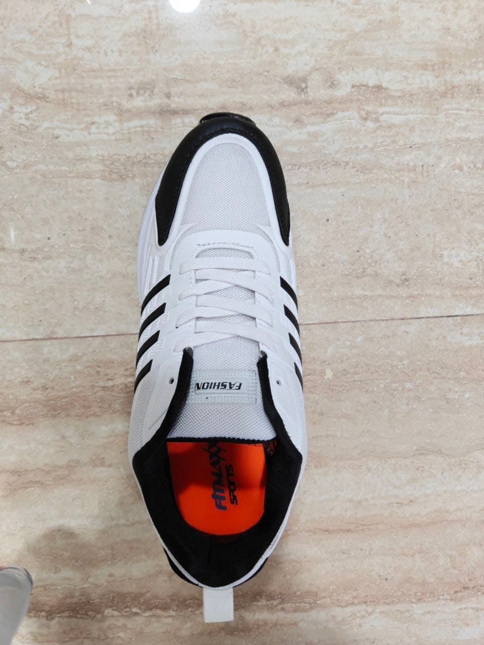 Fitmax Men's White and Black Sports Shoes