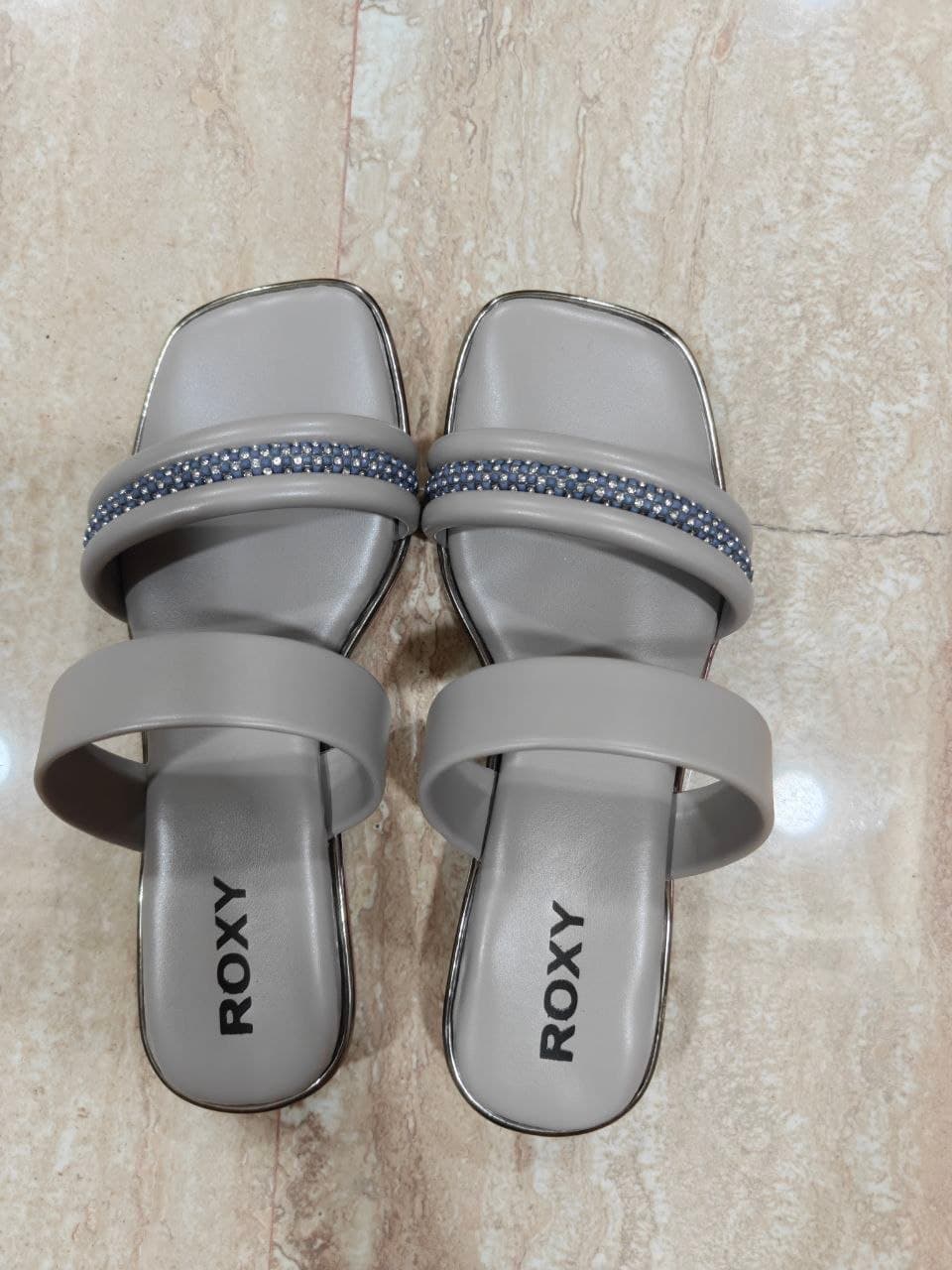 Roxy Women's Grey Embellished Sandals